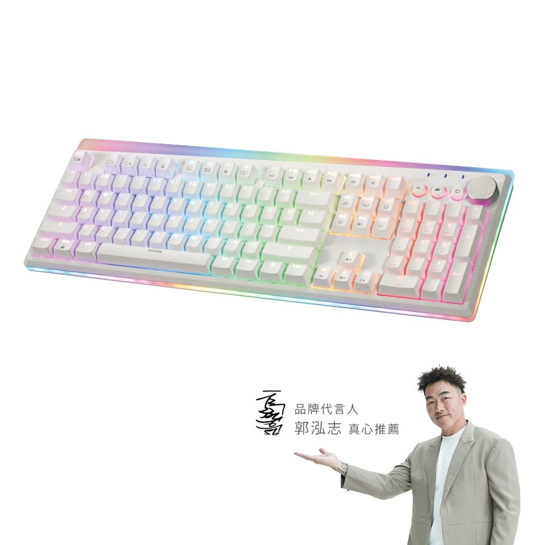 irocks K71R RGB背光 无线机械式键盘 达隆轴 白色 注音版 - 电脑配件 - 其他材质 