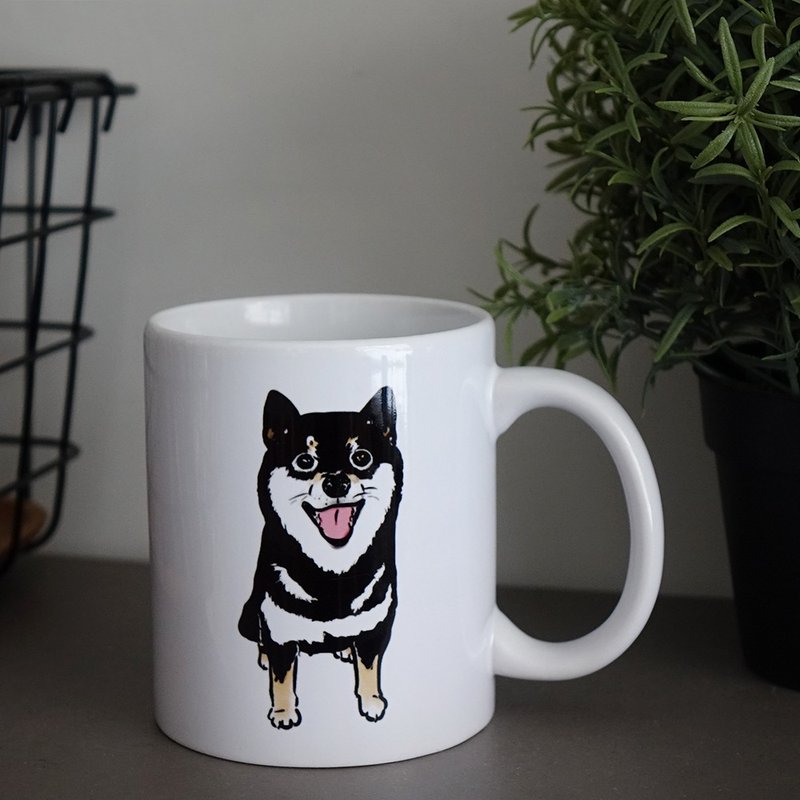 黑柴陶瓷马克杯-可加购定制名字  礼物 - 咖啡杯/马克杯 - 陶 黑色