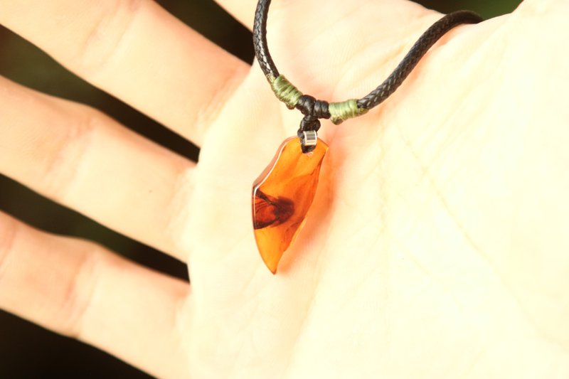 【琥珀系列】手磨缅甸琥珀 金棕植物珀 台湾形 项链 (详见描述) - 项链 - 宝石 多色