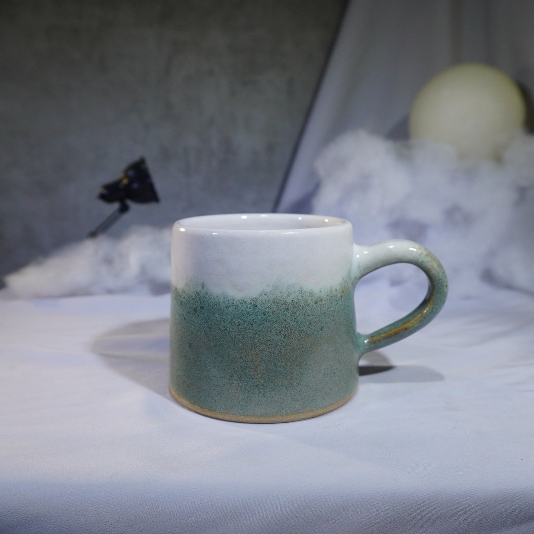 湛青小山形杯-约200ml,茶杯,马克杯,水杯,咖啡杯 - 咖啡杯/马克杯 - 陶 多色