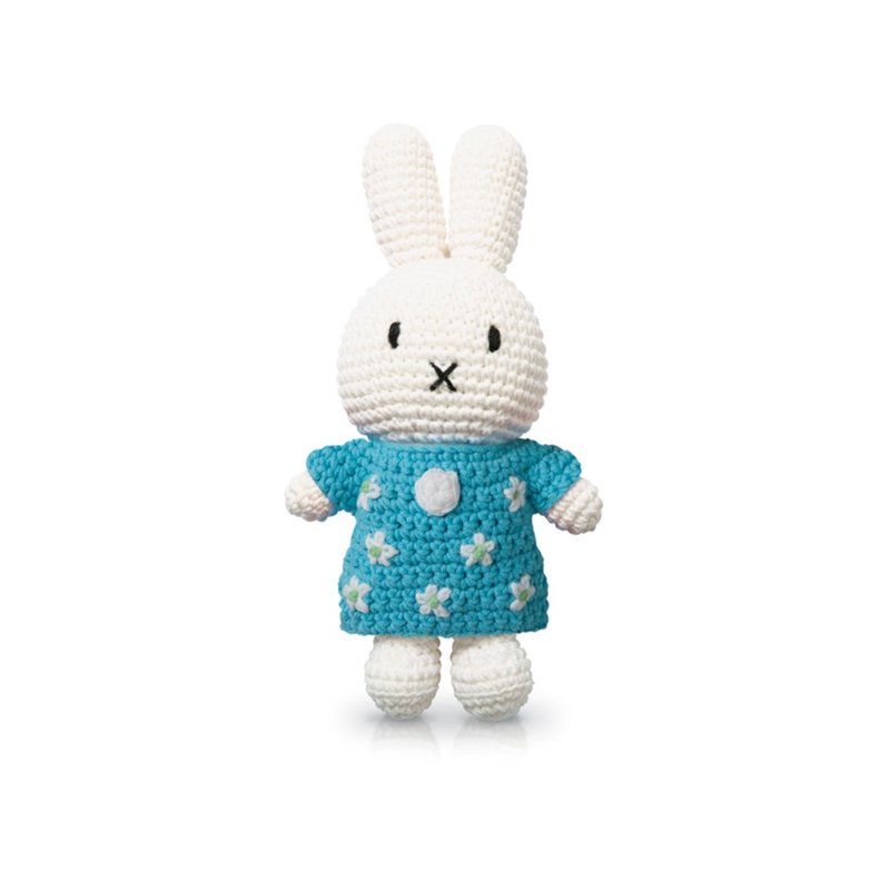 手工制Miffy 米飞兔【浅蓝色连身裙】 - 玩具/玩偶 - 棉 多色