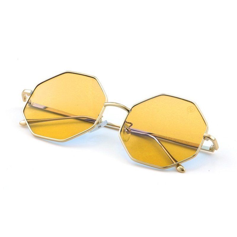 韩国Hybition墨镜 Stardust Original 星角形金框 / 黄透镜片 - 墨镜 - 其他金属 黄色