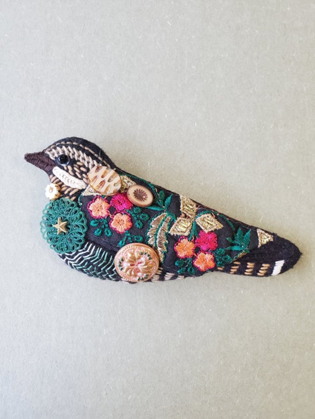 IRODORI AZ brooch (Yotaka) - 胸针 - 棉 