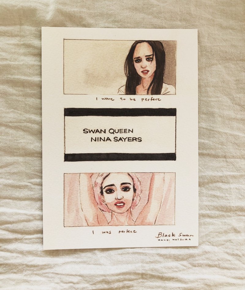 黑天鹅 black swan 妮娜Nina 电影插画明信片 - 卡片/明信片 - 纸 