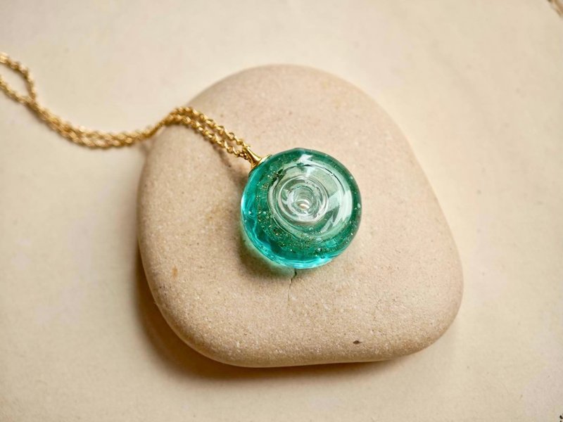 平安扣琉璃香水精油扩香瓶项链(五色可选) - 项链 - 琉璃 多色