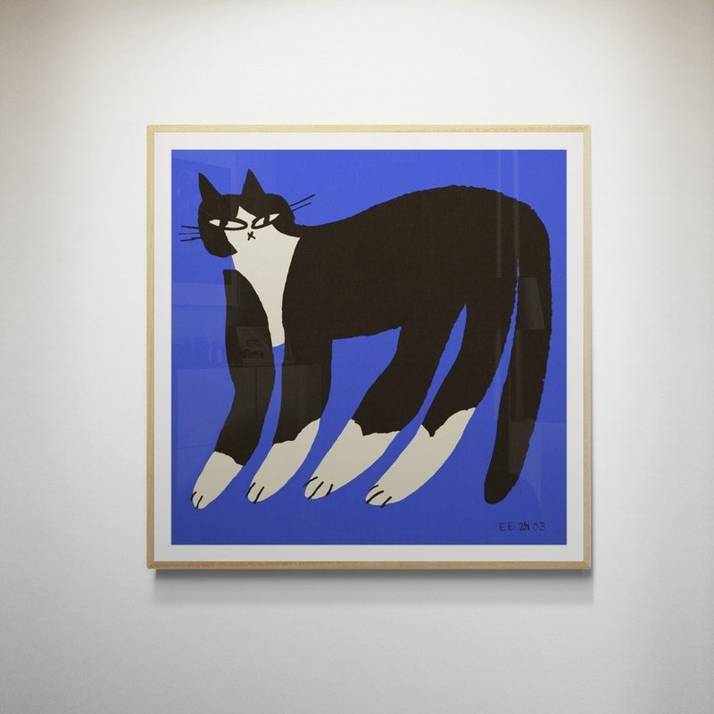 【艺术挂画】Enikő Katalin Eged | Cat in Blue - 海报/装饰画/版画 - 纸 