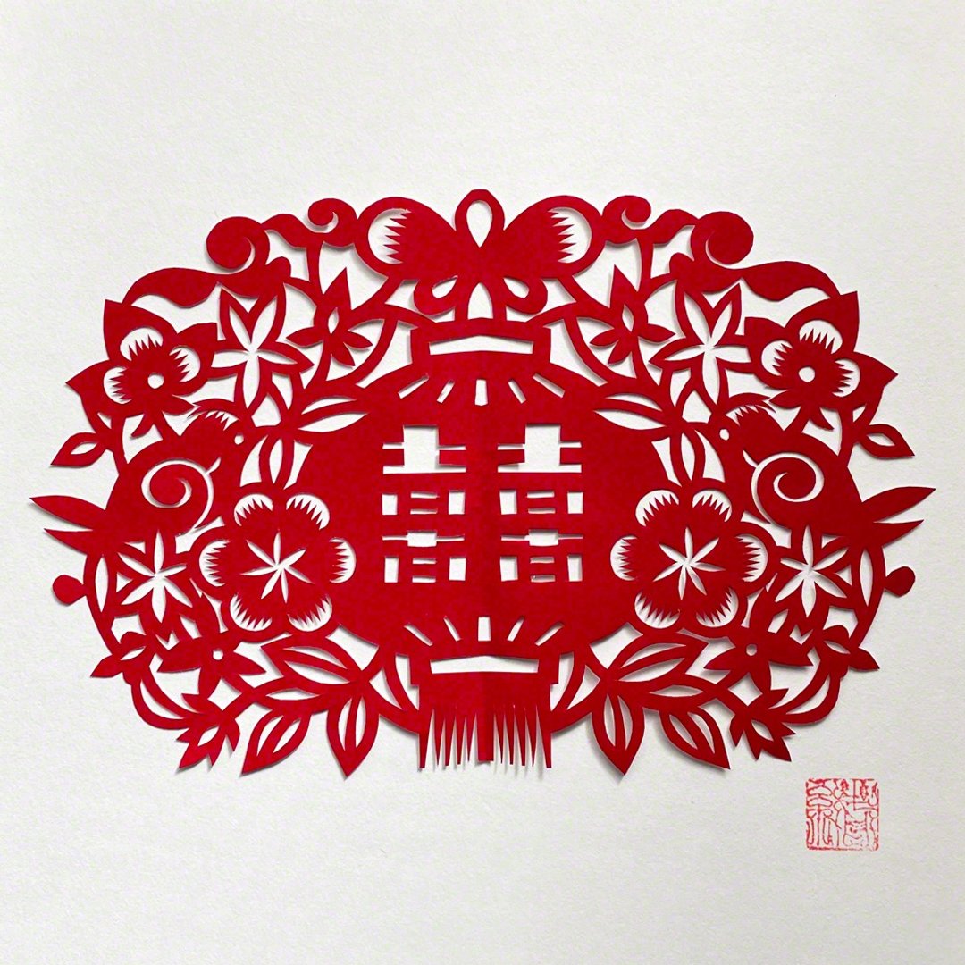 Made-to-order Kirigami, Sokiji and Hakuto-Okina - 海报/装饰画/版画 - 纸 红色