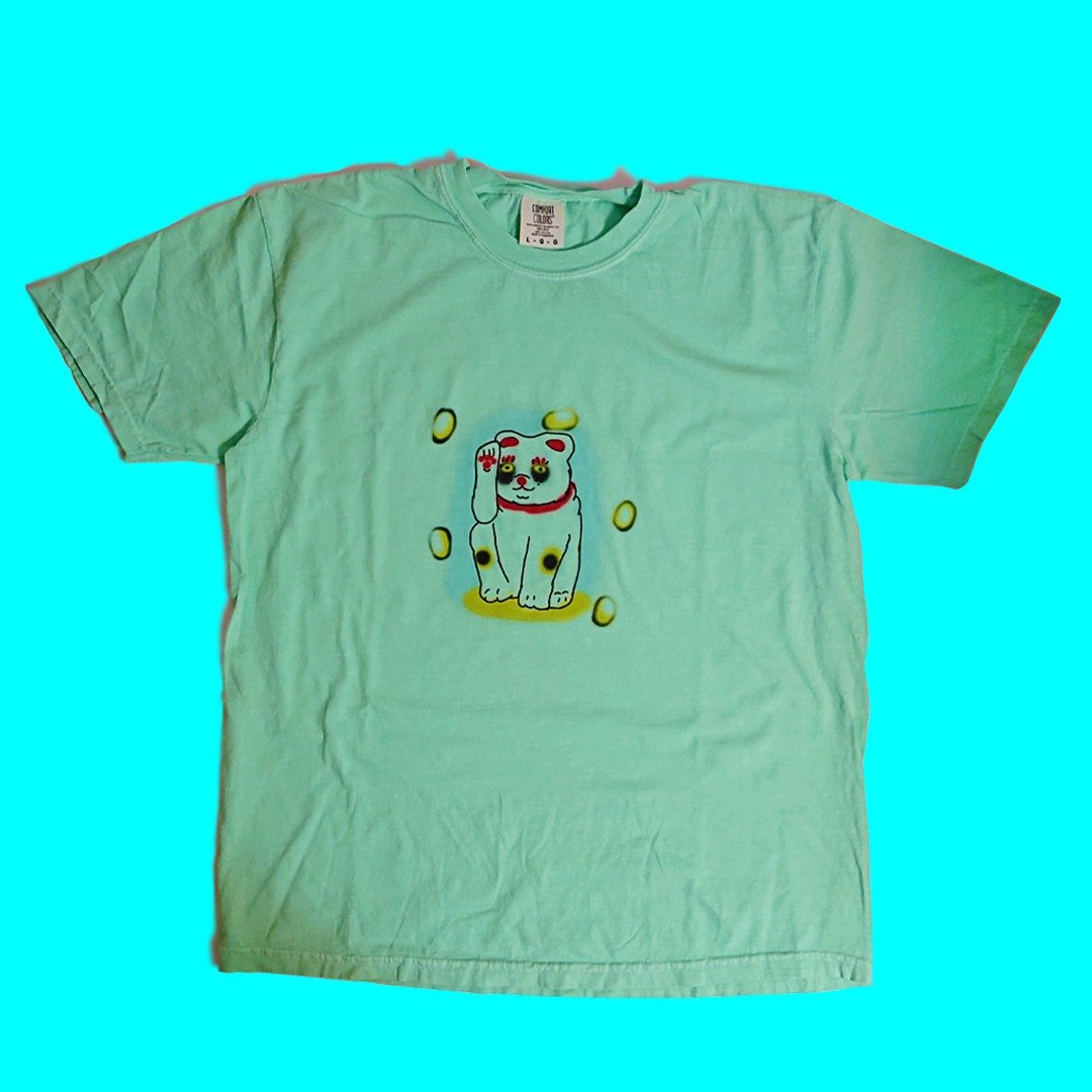 超时工作的招财猫 T - shirt - 女装 T 恤 - 棉 多色