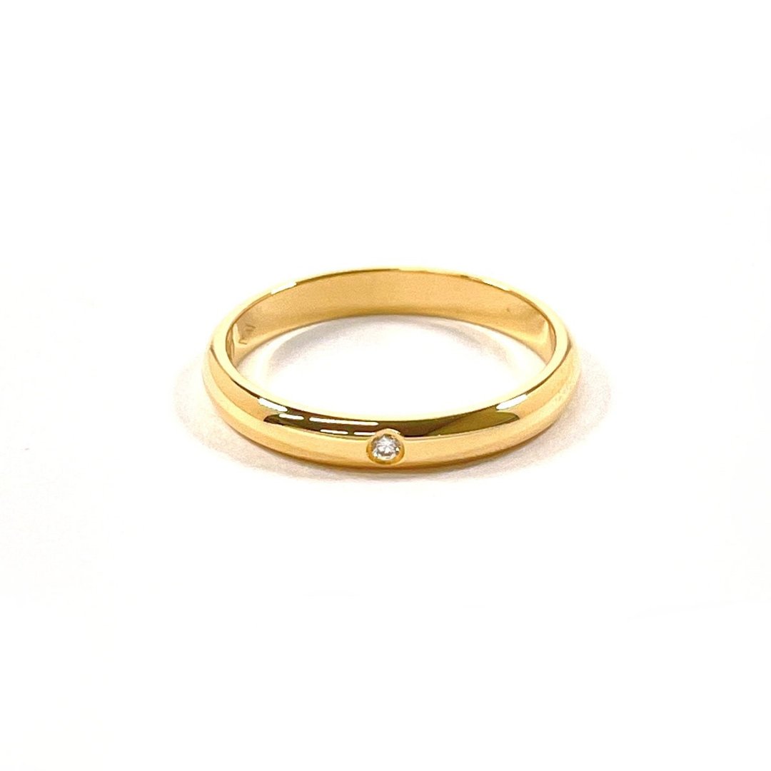 【日本直送 二手美品】8.5号 卡地亚 CARTIER 戒指 1895 婚戒 18K 玫瑰金/钻石 金色 标示尺寸49 - 戒指 - 贵金属 金色