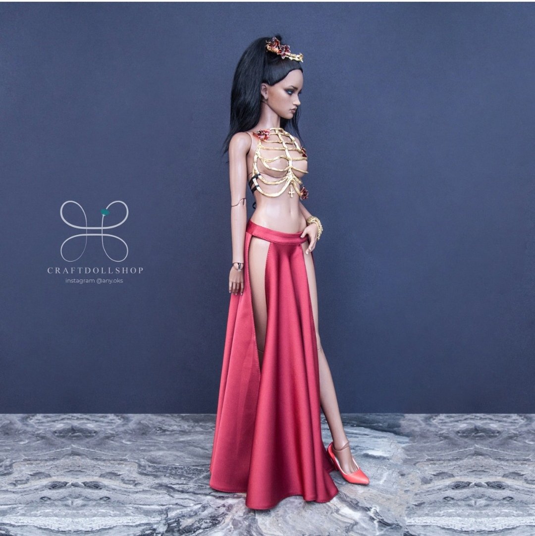 Gold bone bodice for 1/3 bjd sd Sid iplehouse small bust - 玩具/玩偶 - 其他材质 金色