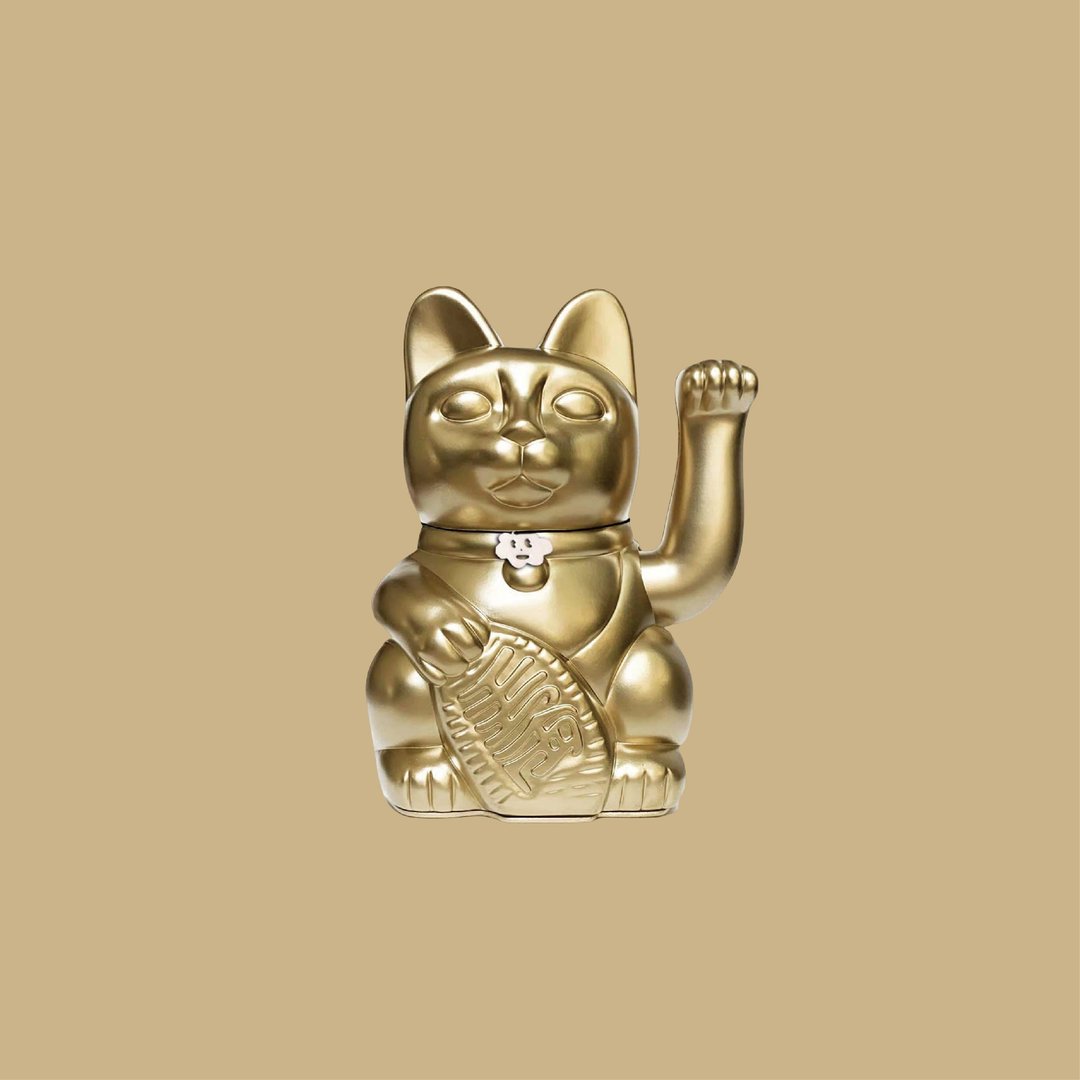 【Diminuto Cielo 招财猫】 Tiny Sky 幸运招财猫 - 哑光金 15CM - 玩偶/公仔 - 其他材质 金色