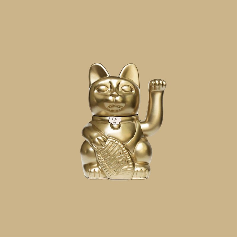 【Diminuto Cielo 招财猫】 Tiny Sky 幸运招财猫 - 哑光金 15CM - 玩偶/公仔 - 其他材质 金色