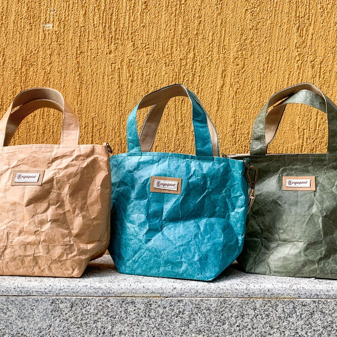 防水纸质感 便当包 日用包 饭袋 斜挎包 Tyvek Mini Tote 湖蓝 - 手提包/手提袋 - 纸 
