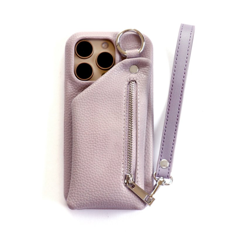 iPhone16/15/14/13 东京限定-法式牛奶紫小钱包手机壳 (附手腕带) - 手机壳/手机套 - 塑料 紫色