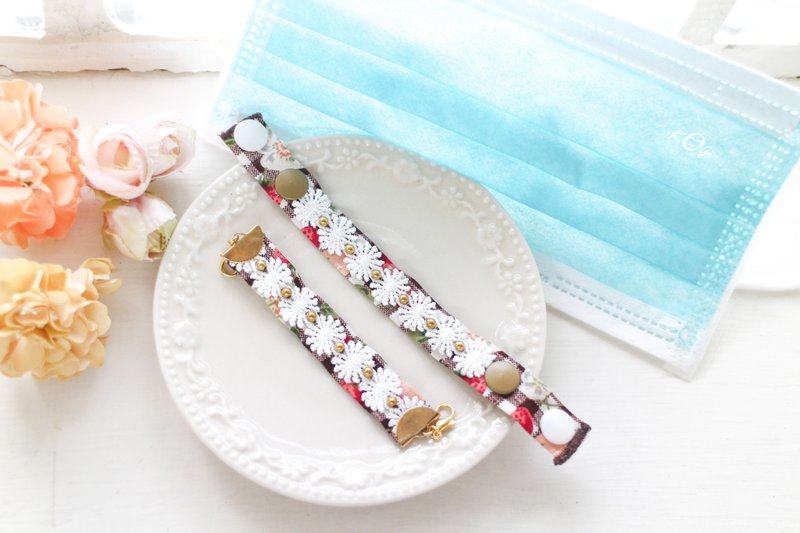 口罩绳 口罩链 耳后减压带 多功能 手链 - 手链/手环 - 棉．麻 红色