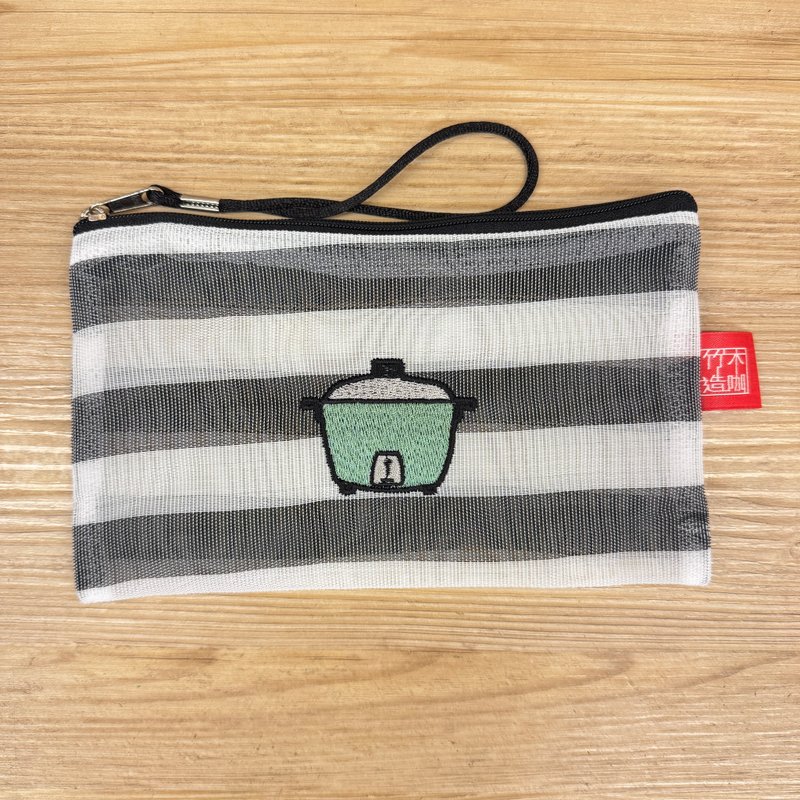 电锅刺绣茄芷收纳袋 - 皮夹/钱包 - 塑料 多色