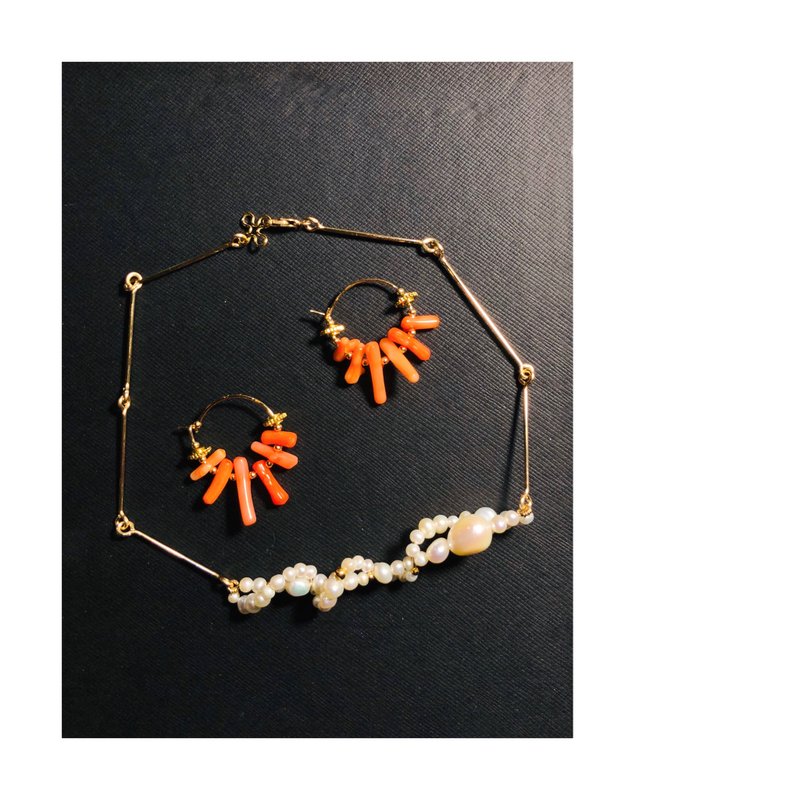 珍珠14kgf项链 14k金包金项链 14k金包金Choker 不规则珍珠 - 项链 - 珍珠 金色