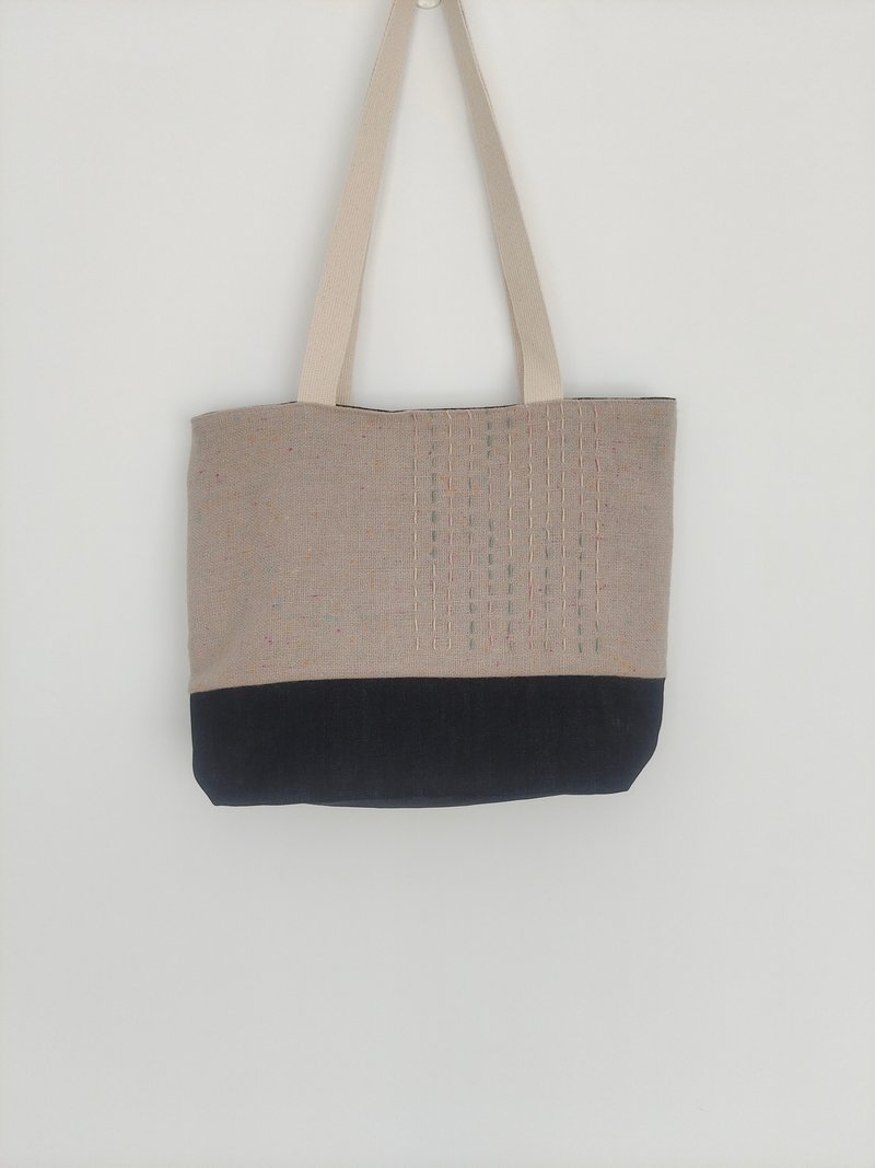 忧郁的隔离的日常点滴-情绪系列-文创托特包 - 手提包/手提袋 - 棉．麻 卡其色