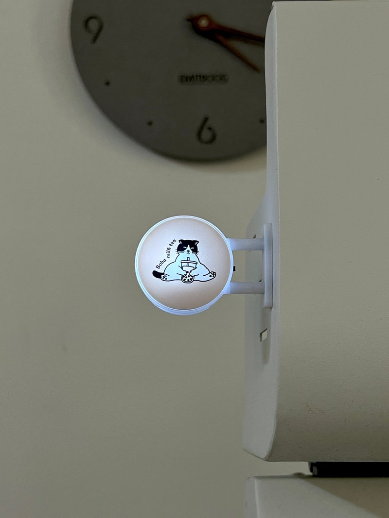 【Boba milk tea meow 珍奶控奔驰喵】小灯箱磁铁 - 冰箱贴/磁贴 - 塑料 金色