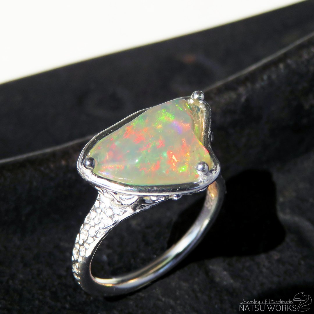 埃塞俄比亚 蛋白石 戒指 / Ethiopia Opal Ring lll - 戒指 - 宝石 多色