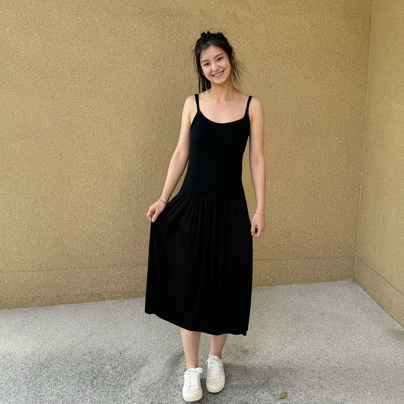 Hana Mokuba 简约细肩拼接连身裙 - 裙子 - 其他材质 