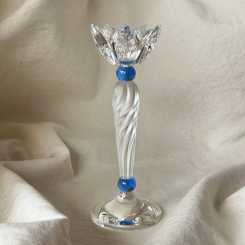 奥地利 SWAROVSKI施华洛世奇水晶莲花烛台│谬思再现 璀璨耀眼 - 摆饰 - 水晶 蓝色