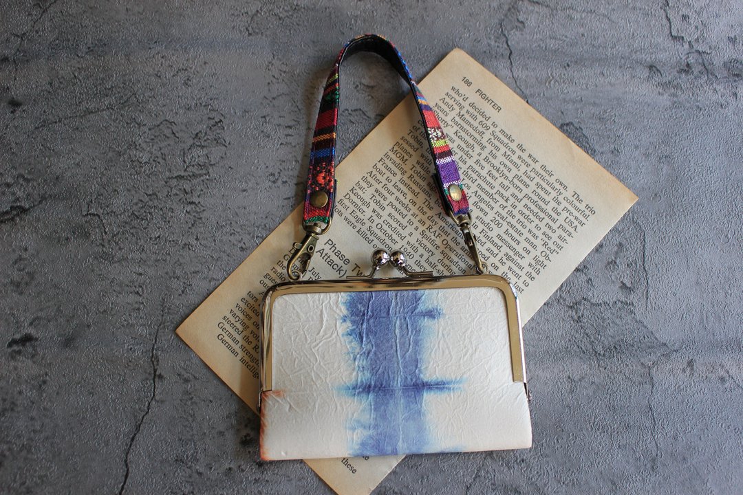 Blue  Blur Japanese paper Business Card Holder Card case Pass case - 证件套/卡套 - 纸 白色