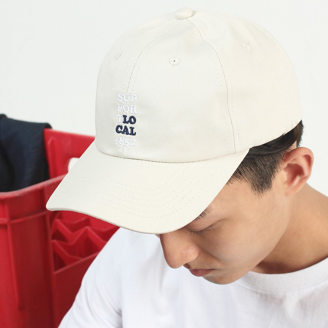 香港品牌 Support Local 852 棒球帽 Dad Caps 老帽 - 帽子 - 棉 卡其色