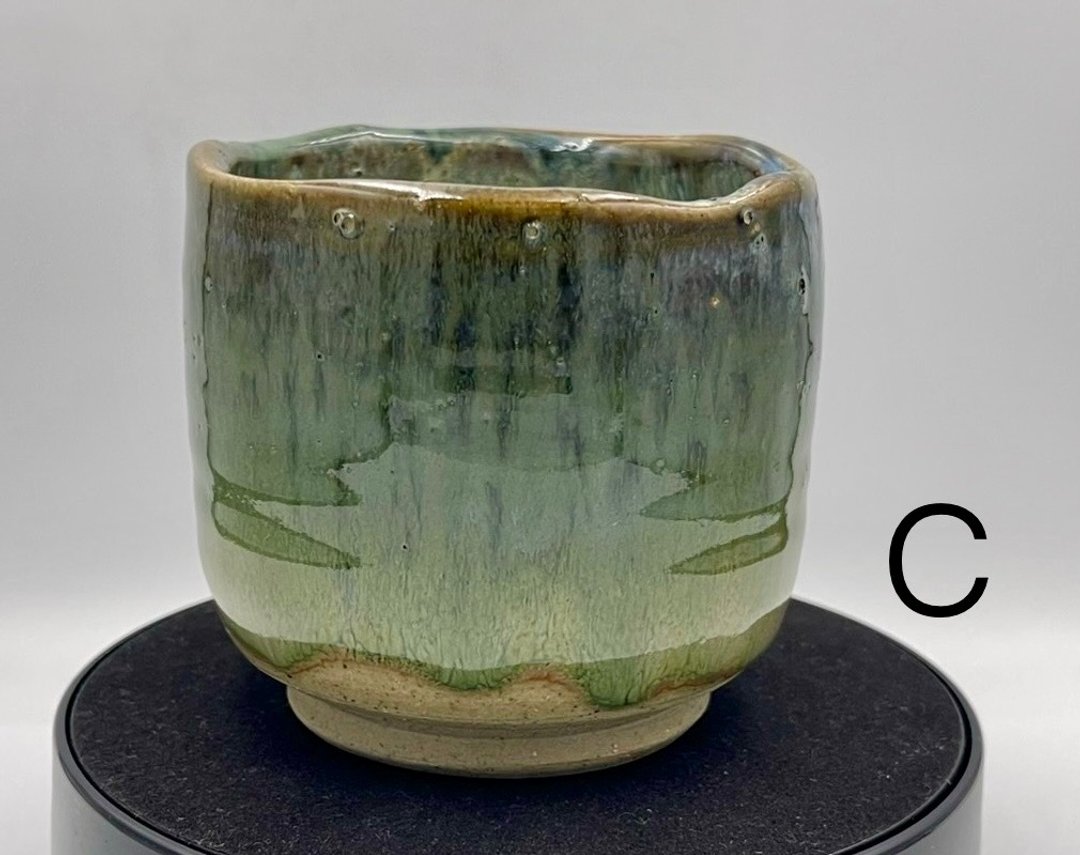陶艺家梁世昌作品 烟青流釉茶碗 附专属锦盒与提袋 - 茶具/茶杯 - 陶 多色