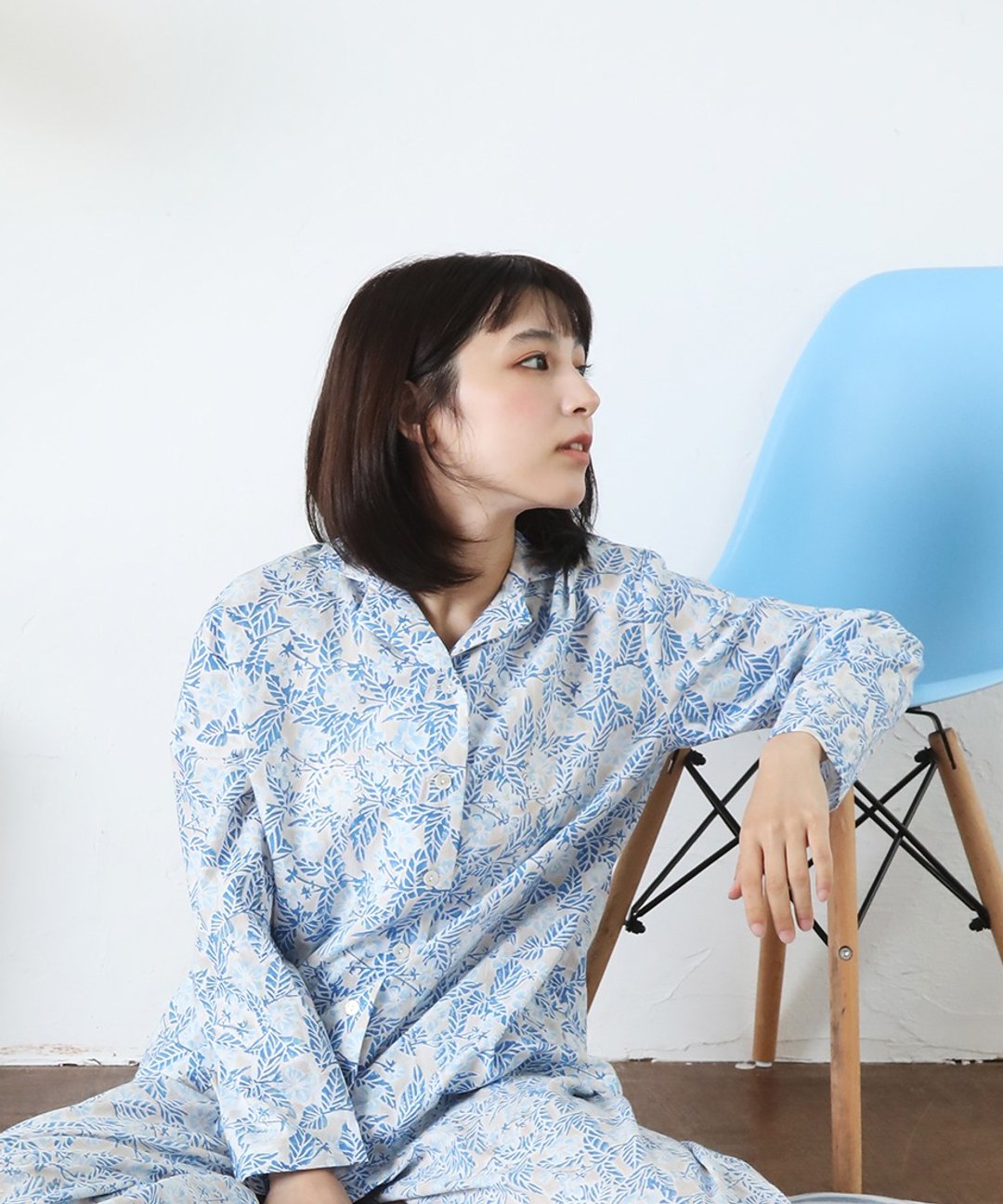 Kadi Pajamas Top Long / Bell flower - 居家服/睡衣 - 棉 