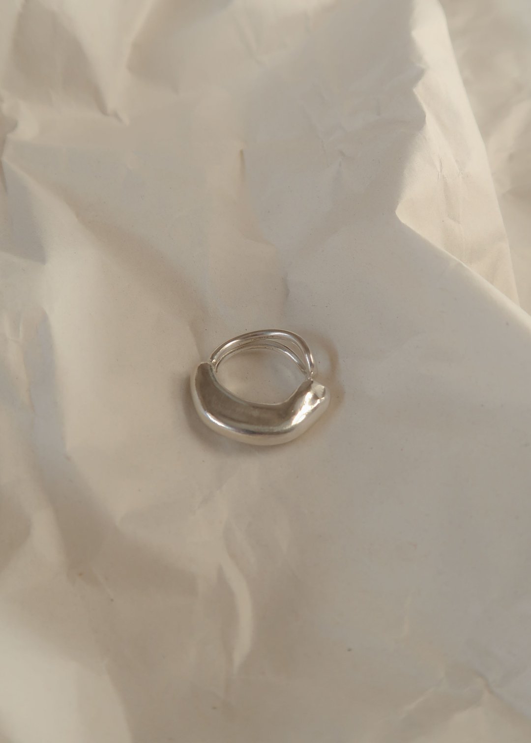 厚厚岩石纯银活围戒 - 戒指 - 其他金属 银色