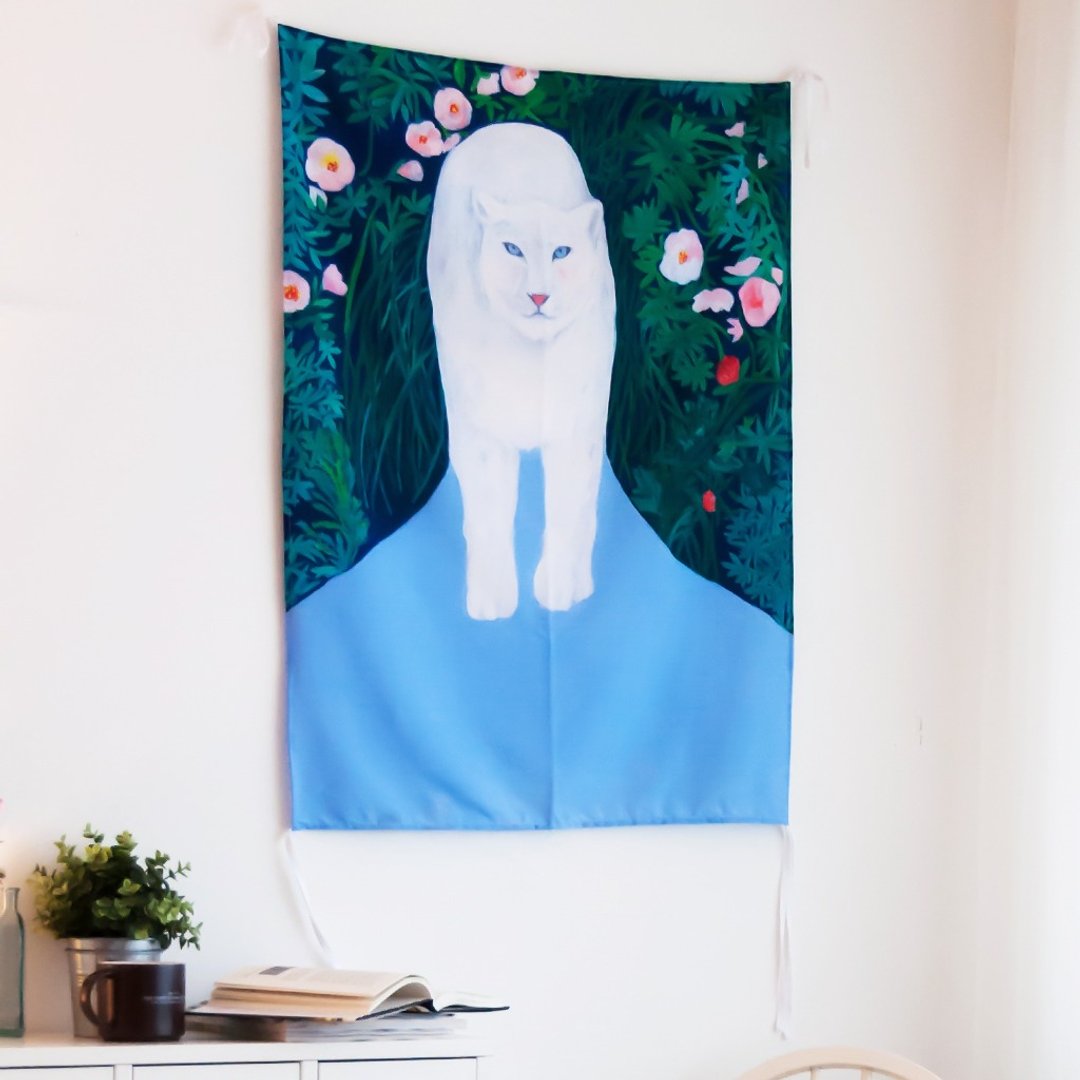 Desperado-壁幔Wall Tapestry-墙壁装饰猫壁画 居家布置挂画 礼物 - 海报/装饰画/版画 - 聚酯纤维 粉红色