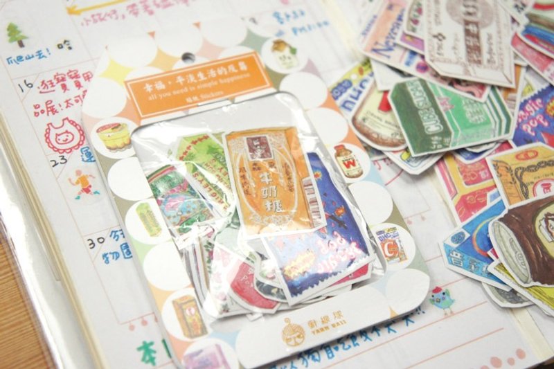 幸福，平淡生活的反刍系列贴纸(小贴纸全套32入) - 贴纸 - 纸 多色