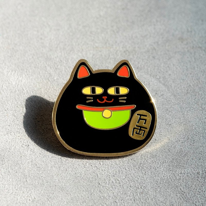肥仔猫襟章胸针 - 胸针 - 其他金属 