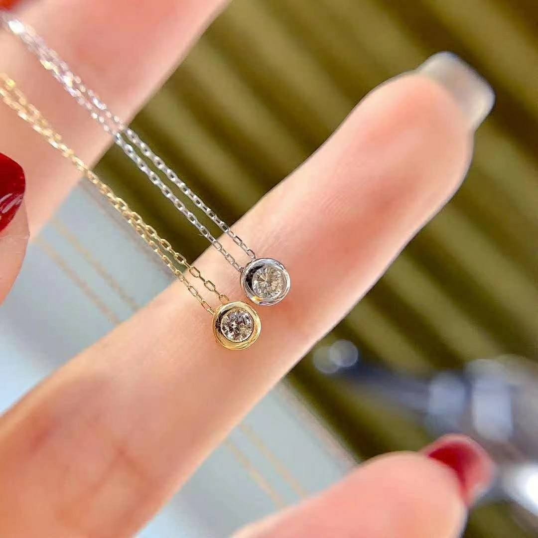 *附证书*日本制18K 20分钻石项链 颈链 真钻 鱼眼 八心八箭 - 项链 - 贵金属 金色