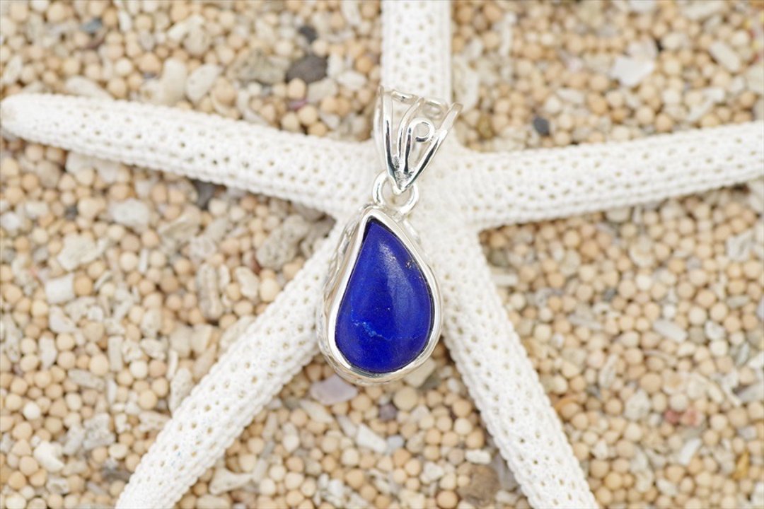 Lapis lazuli Silver pendant top - 项链 - 石头 蓝色