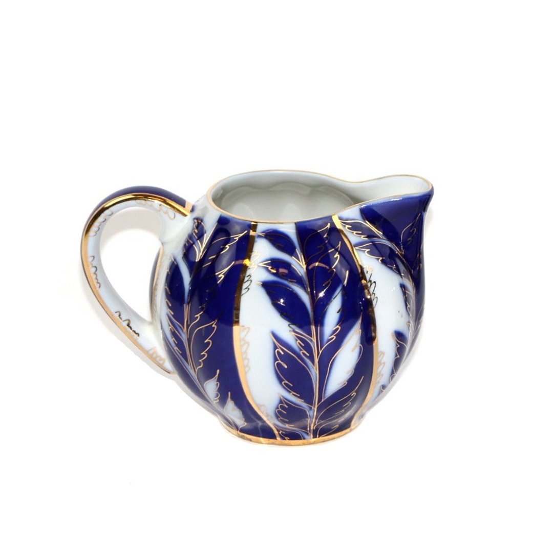 俄罗斯Imperial Porcelain质感蓝调系列-蓝调金叶22K金手工-奶罐 - 茶具/茶杯 - 瓷 蓝色