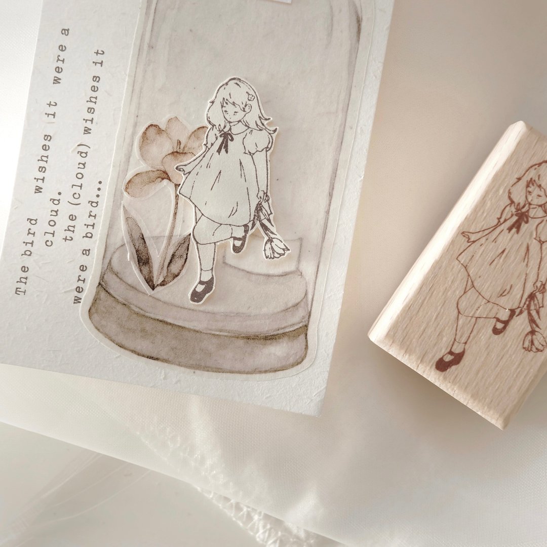 【现货】Vol.3 花岛日记 复古木质手帳印章 - 印章/印台 - 其他材质 黑色