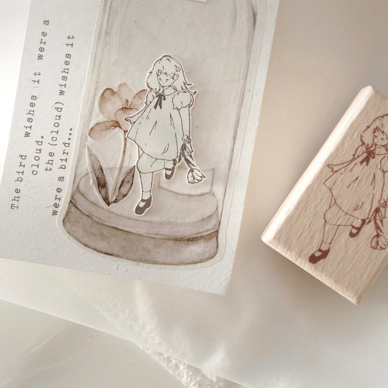 【现货】Vol.3 花岛日记 复古木质手帳印章 - 印章/印台 - 其他材质 黑色