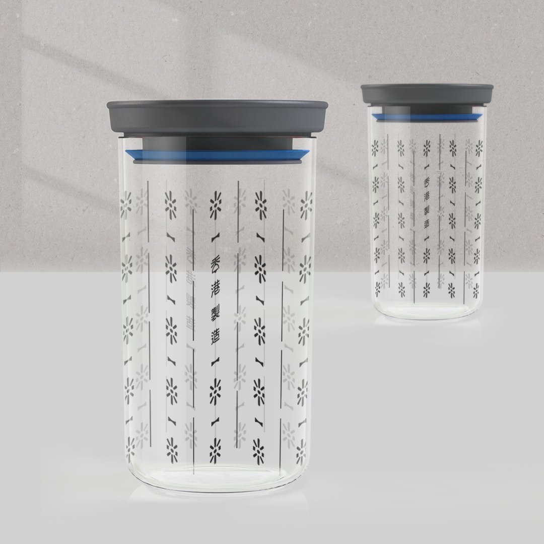 【100%香港制造系列】圆形储物瓶 (1L) - 收纳用品 - 塑料 蓝色