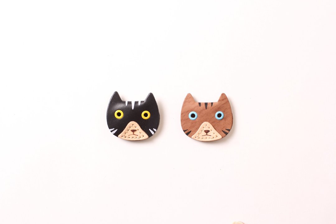 猫岛集线器 皮革卷线器 猫 CAT 猫奴【免费定制刻字1-7个字】 - 卷线器/电线收纳 - 真皮 