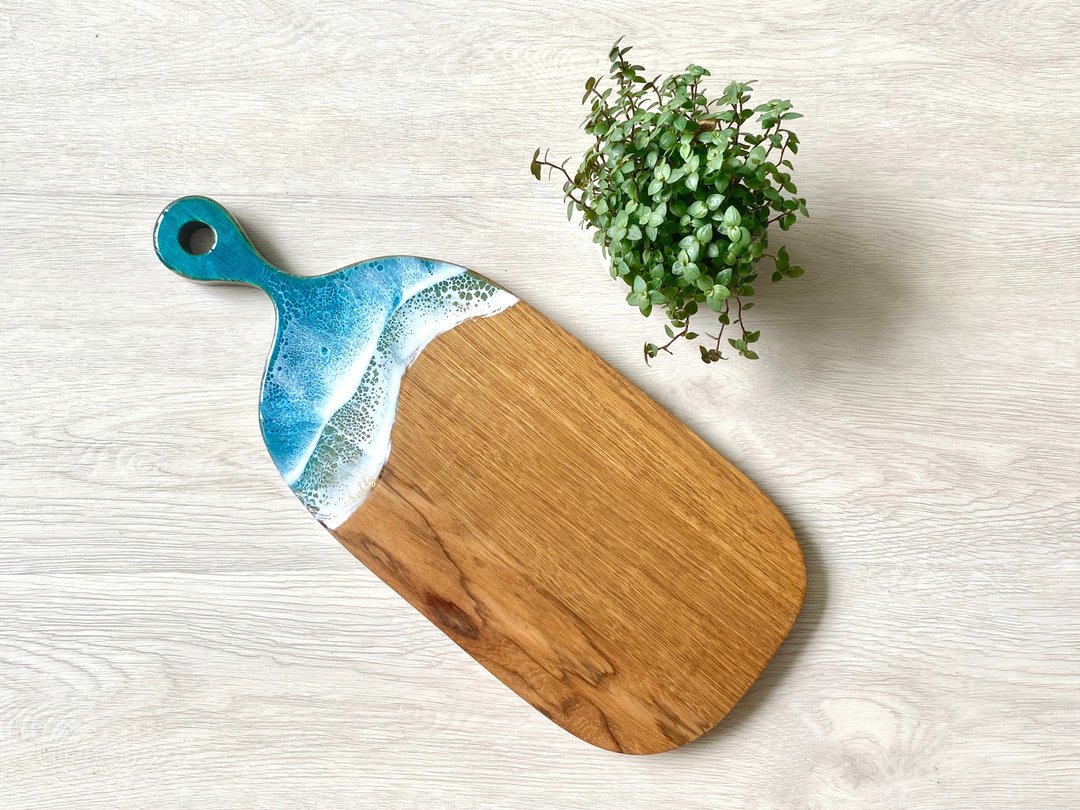 Cheese Board (M), Ocean Theme, Wedding Gift, Home Gift - 盘子/餐盘/盘架 - 木头 透明