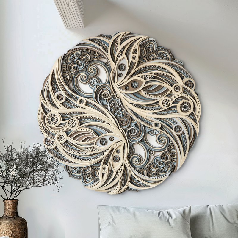 双蝶喜相逢|新中式餐厅客厅玄关装饰画简约背景墙挂画 - 海报/装饰画/版画 - 木头 