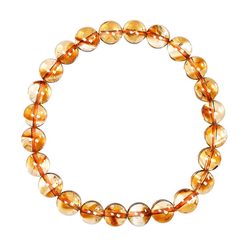 【正佳珠宝】 黄水晶 高品金字塔 7.4-7.8mm 黄水晶手珠 - 手链/手环 - 半宝石 多色