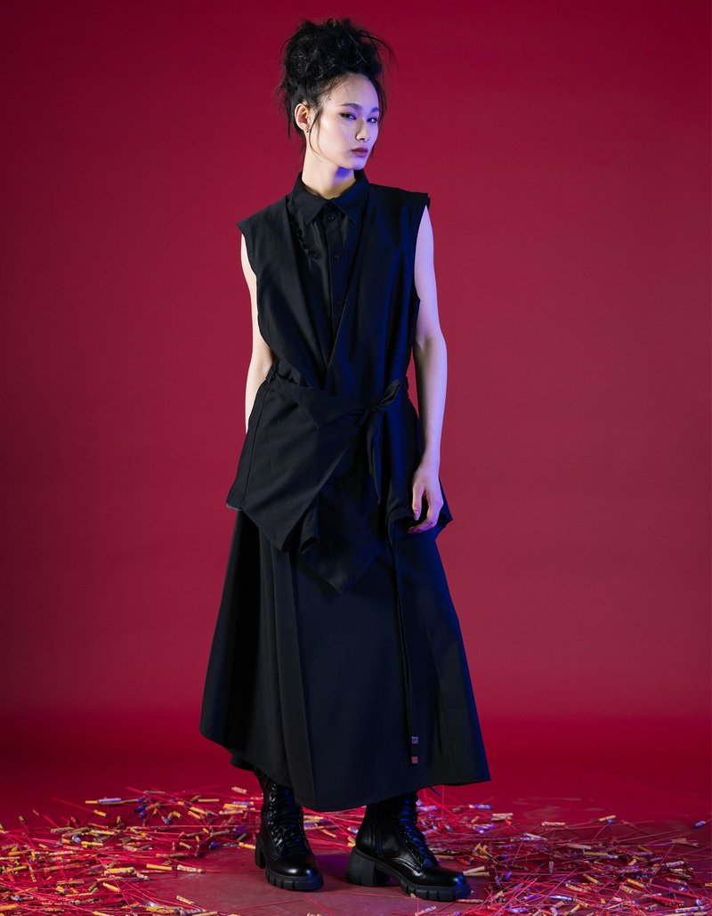 INF 23SS 解构类马甲西装背心 - 女装背心 - 羊毛 黑色