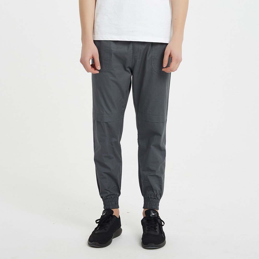 夏日修身束脚裤/素色/jogger pants/纯棉/中性款 - 男士长裤 - 棉 白色