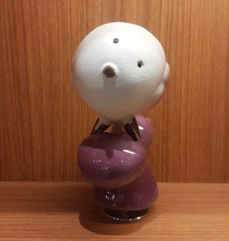 山山鸟站在山形花上音乐盒B款 - 花瓶/陶器 - 陶 白色