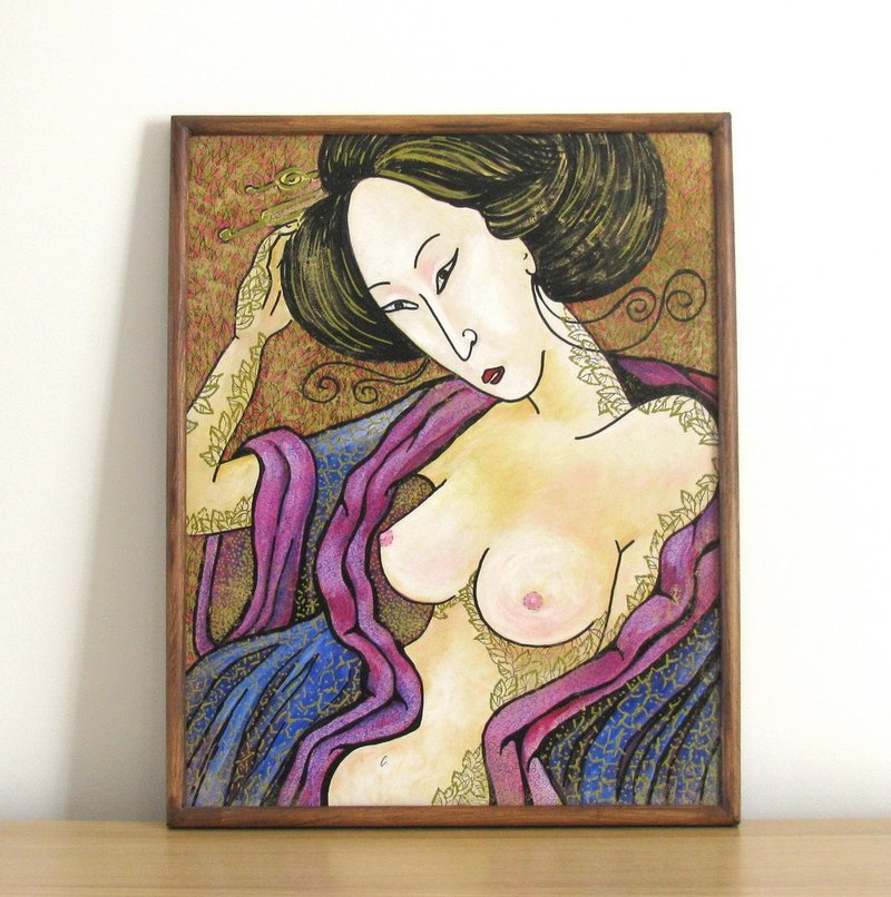 裸体女孩原始压克力画纸板面板家居墙壁装饰 - 墙贴/壁贴 - 其他材质 多色