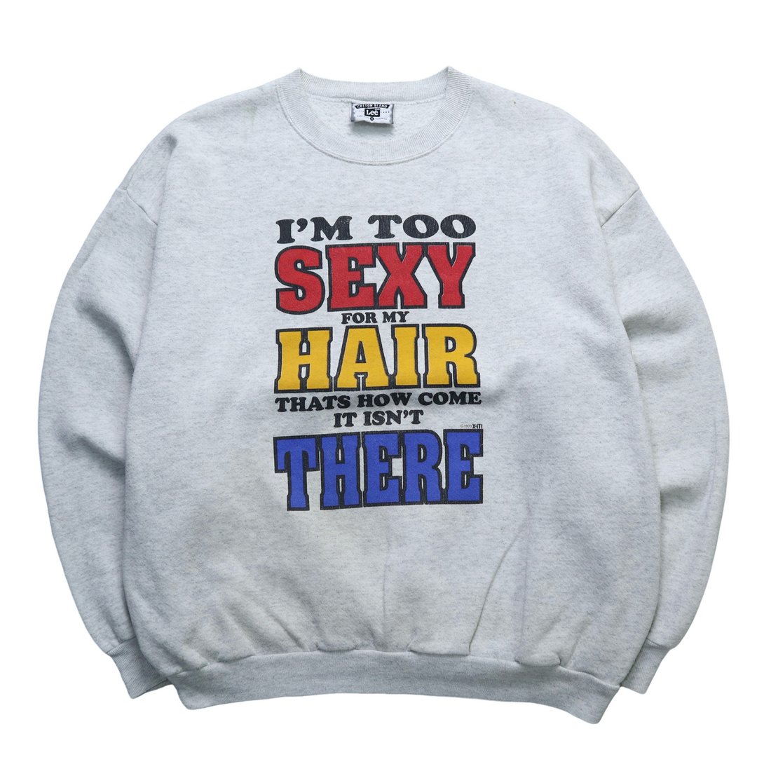 90s LEE 美国制 I am Sexy for Hair 灰色大学tee 古着卫衣 - 中性连帽卫衣/T 恤 - 其他材质 灰色