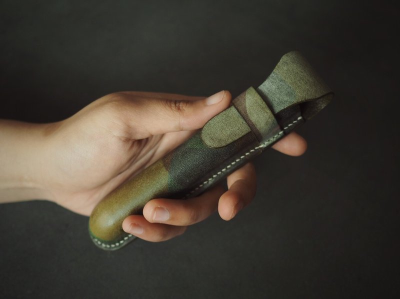 纯手工牛皮随身钢笔套雪茄盒笔盒 定制化刻字礼物 颜色尺寸可订制 - 铅笔盒/笔袋 - 真皮 多色